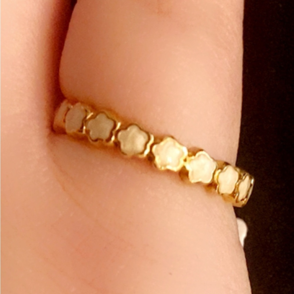 LAUREN G ADAMS-  Gold CreamBand ring solid brass base and plated 18k gold NWT